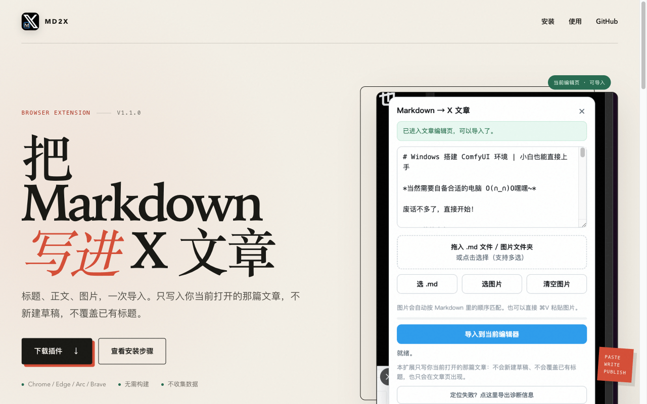 Markdown → X 文章